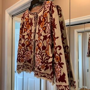 Red and Orange Floral Cardigan